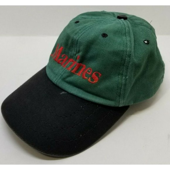 Marines The Change is Forever Baseball Cap Hat Green & Black Letters in Red (J2) - Picture 3 of 5